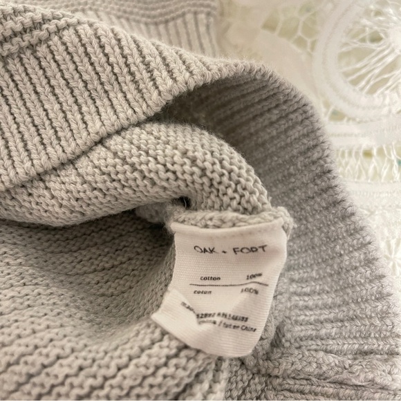 OAK + FORT Ribbed Knit Sweater Grey - Size S - Picture 8 of 11